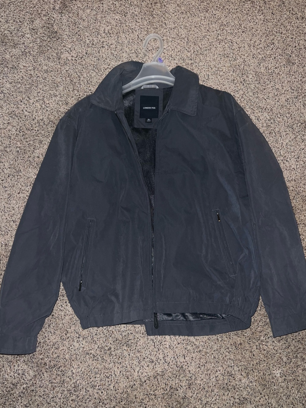 London Fog Men’s Full Zip Lightweight Jacket Grey Size XL